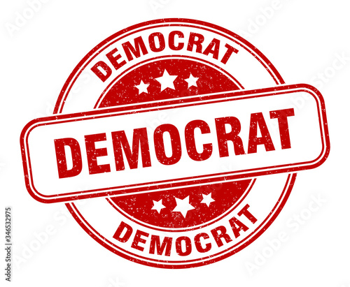 democrat stamp. democrat round grunge sign. label
