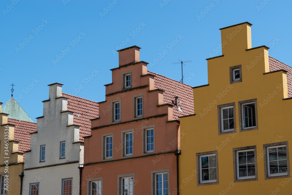 row of colourful block shaped buildings in Germany Europe 