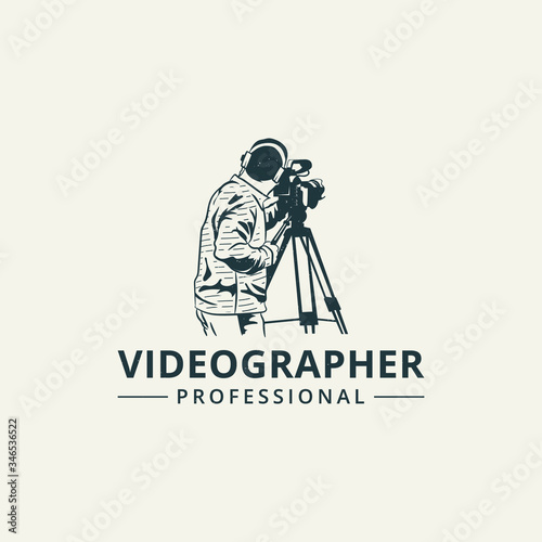 Videographer professional logo template Premium Vector