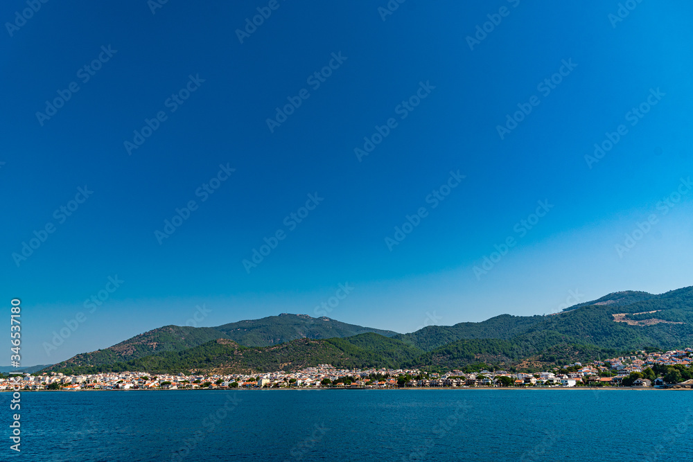 View of the rocky shore from the ship