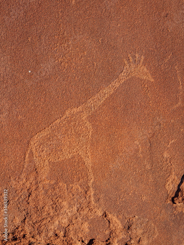 Bushman engravings at Twyfelfontein, UNESCO World Heritage site, Damaraland, Kuene Region, Namibia photo