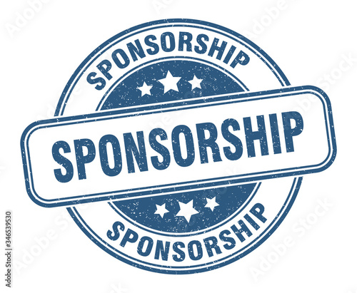 sponsorship stamp. sponsorship round grunge sign. label