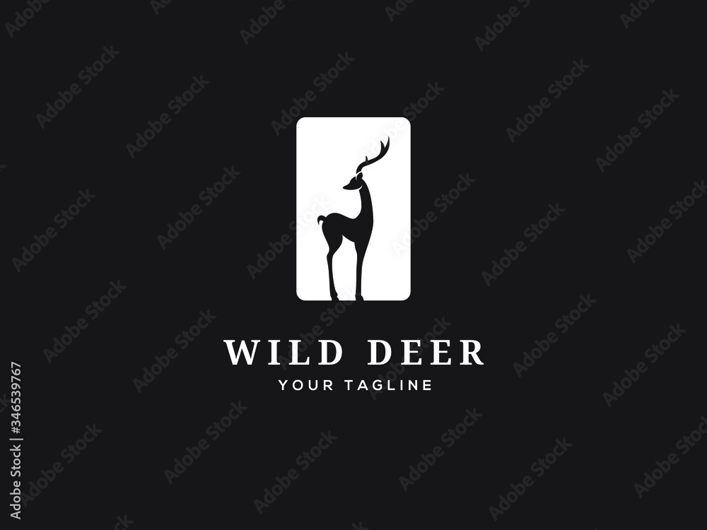 Fototapeta premium deer hunter emblem logo design vector