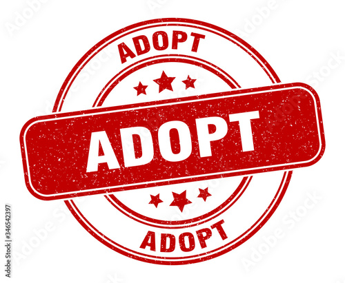adopt stamp. adopt label. round grunge sign