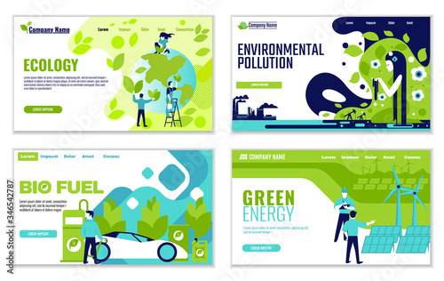 Set of website templates of Ecology concepts