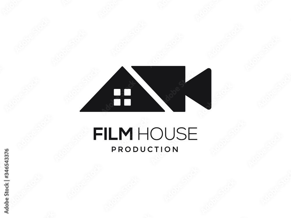 House and Film Stripes for Movie Production Logo Design
House and Film Stripes for Movie Production Logo Design