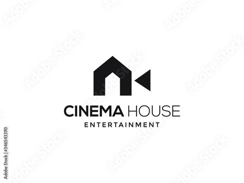 House and Film Stripes for Movie Production Logo Design 