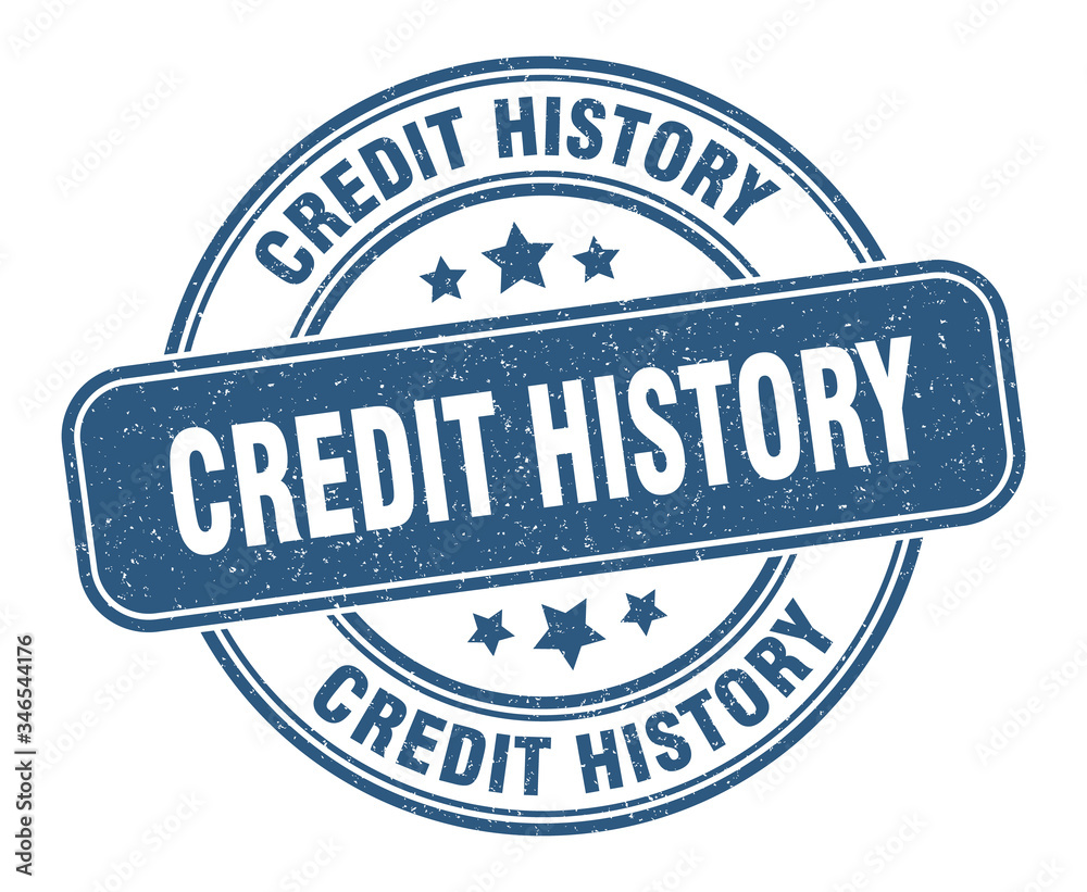 credit history stamp. credit history label. round grunge sign