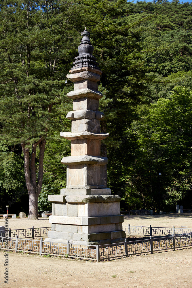Stone pagoda. Magoksa Temple in Gongju-si, South Korea.
