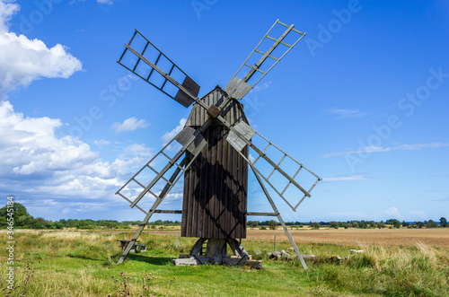 Traditional windmill at the island of Öland, Sweden
