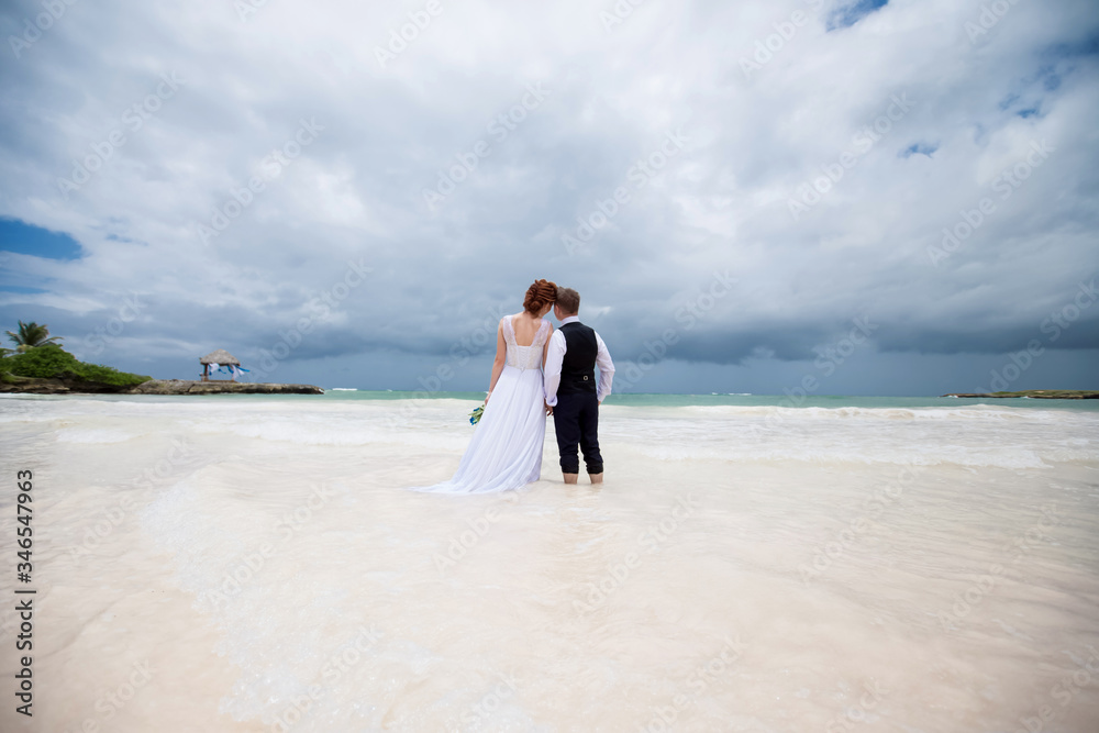 Wedding romantic couple on the beach in Dominican republic, Punta Cana Wedding romantic couple on the beach in Dominican republic, Punta Cana