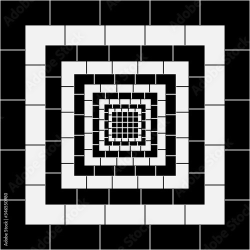 vector illustration an abstract pattern in the form of an ornament from geometric shapes of different shapes, sizes and colors