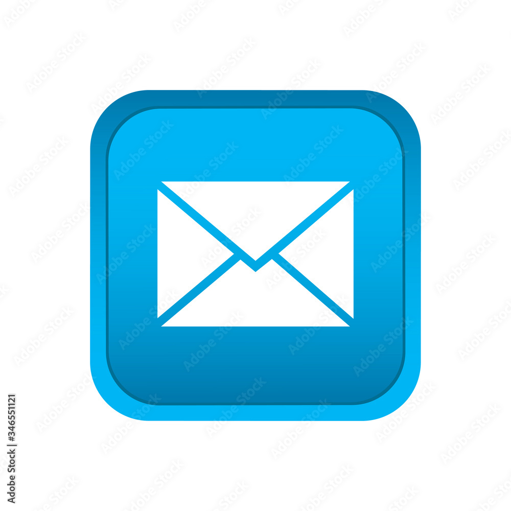 Envelope icon on the button. Vector illustration Envelope icon on the button. Vector illustration