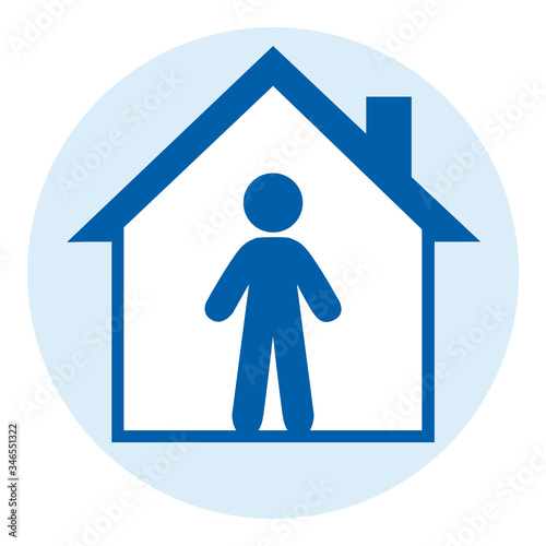 Covid-19 coronavirus quarantine campaign of stay at home flat design. Stay home pictogram. Stop coronavirus vector illustration.