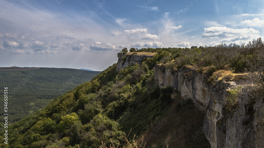 Krym, góra, panorama, krajobraz, przyroda, pejzaż, roślinność, skały.