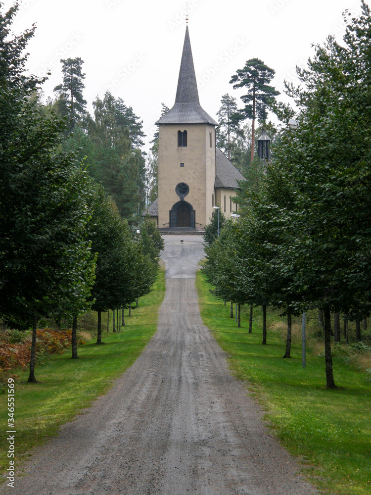 Road to a church in Bor, Värnamo, Sweden