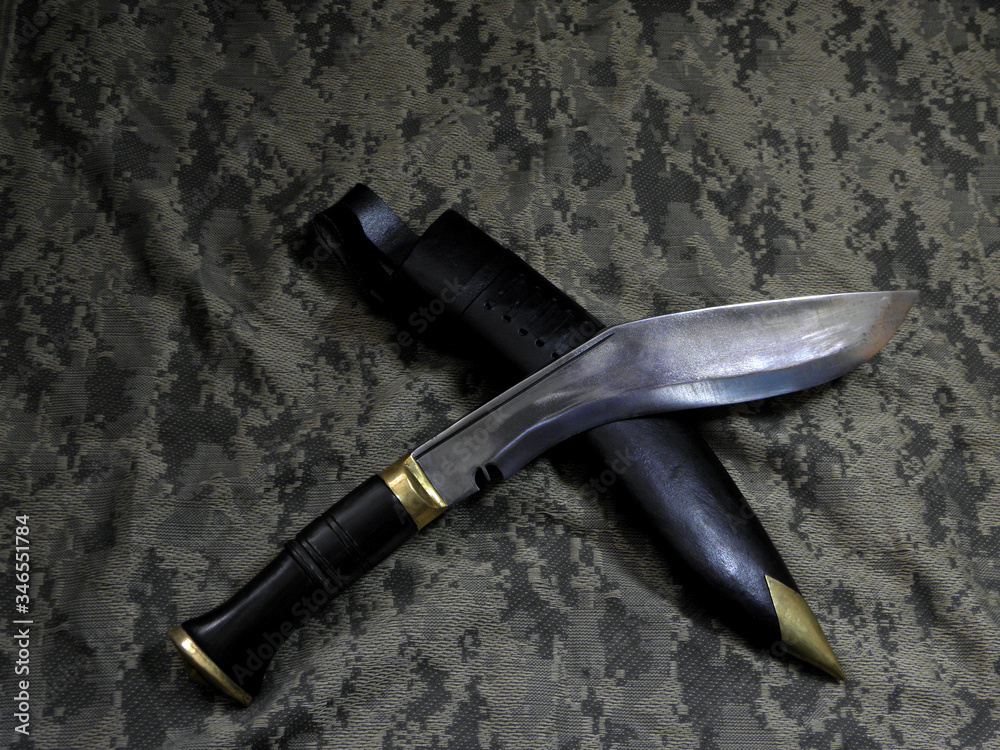 Real Nepalese fighting knife kukri Stock Photo Adobe Stock