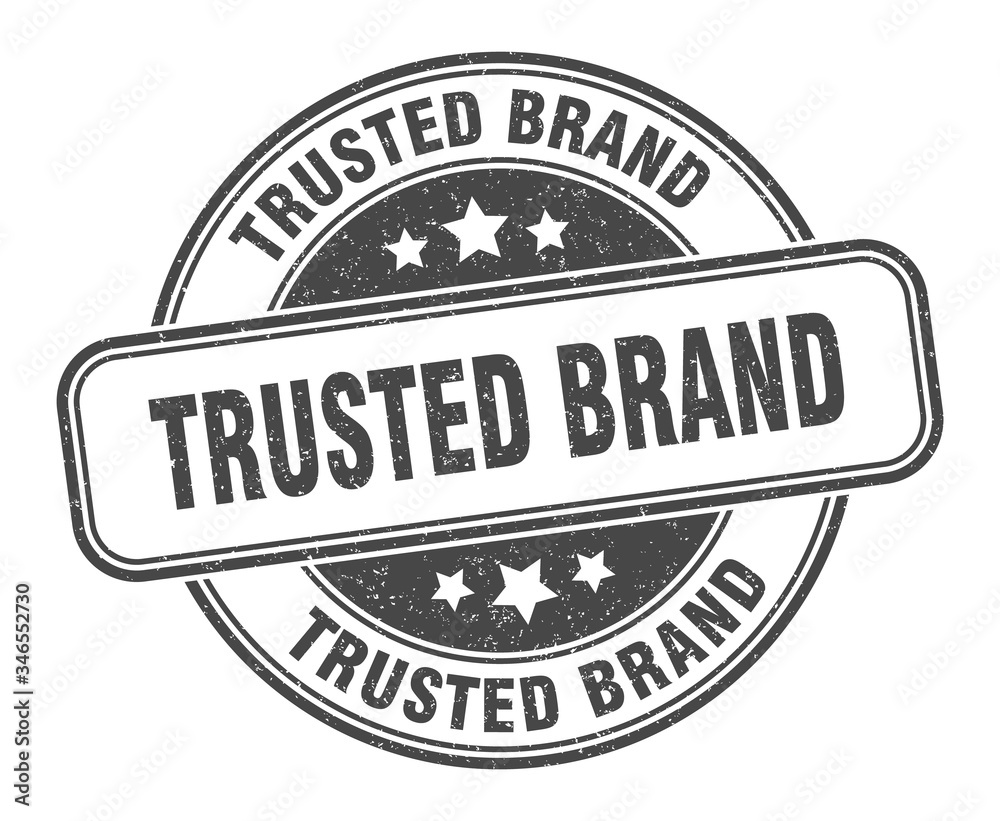 Obraz premium trusted brand stamp. trusted brand round grunge sign. label