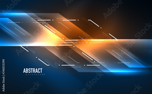 Dynamic neon shiny abstract background. Trendy abstract layout template for business or technology presentation, internet poster or web brochure cover, wallpaper