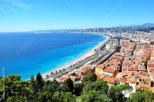 Nice city landscape of cote d ‘Azur from the French riviera coast line