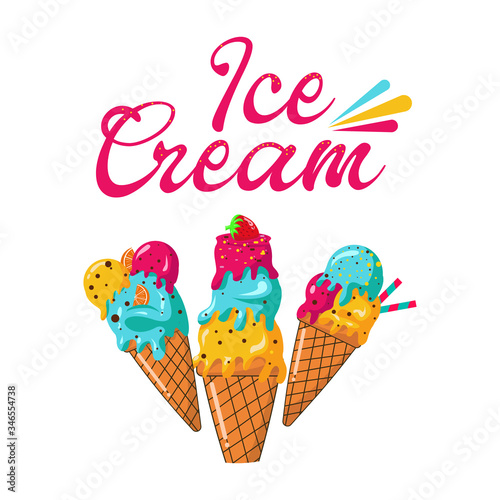 Sweet Ice cream banner vector illustration