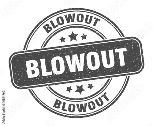 blowout stamp. blowout label. round grunge sign