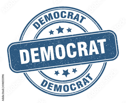 democrat stamp. democrat label. round grunge sign