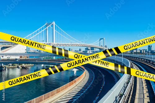 Quarantine in Japan. Empty ...