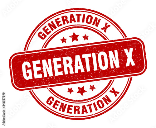 generation x stamp. generation x label. round grunge sign