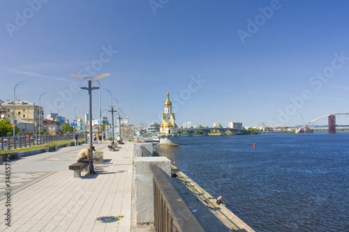 Nicholas Church on the water on a embankment in Kiev, Ukraine © Lindasky76