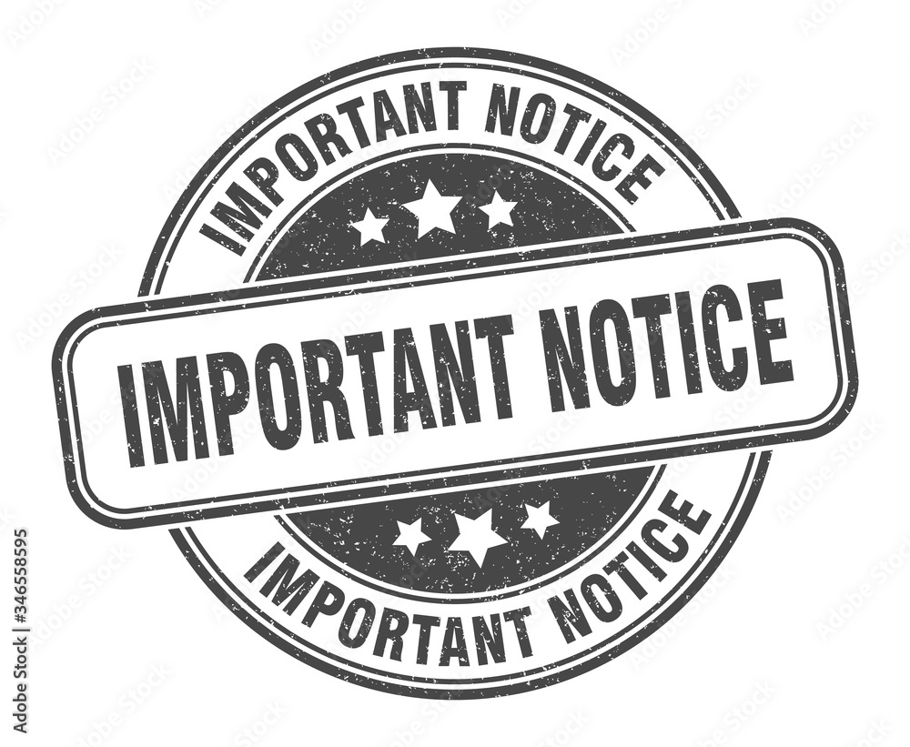 Fototapeta premium important notice stamp. important notice round grunge sign. label