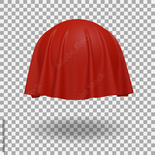 Ball or sphere covered with red fabric with shadow
