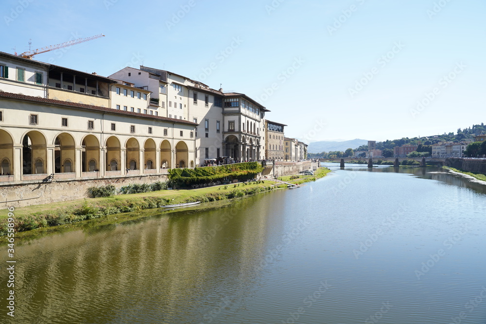 Firenze Italy Arno river and old buuildings