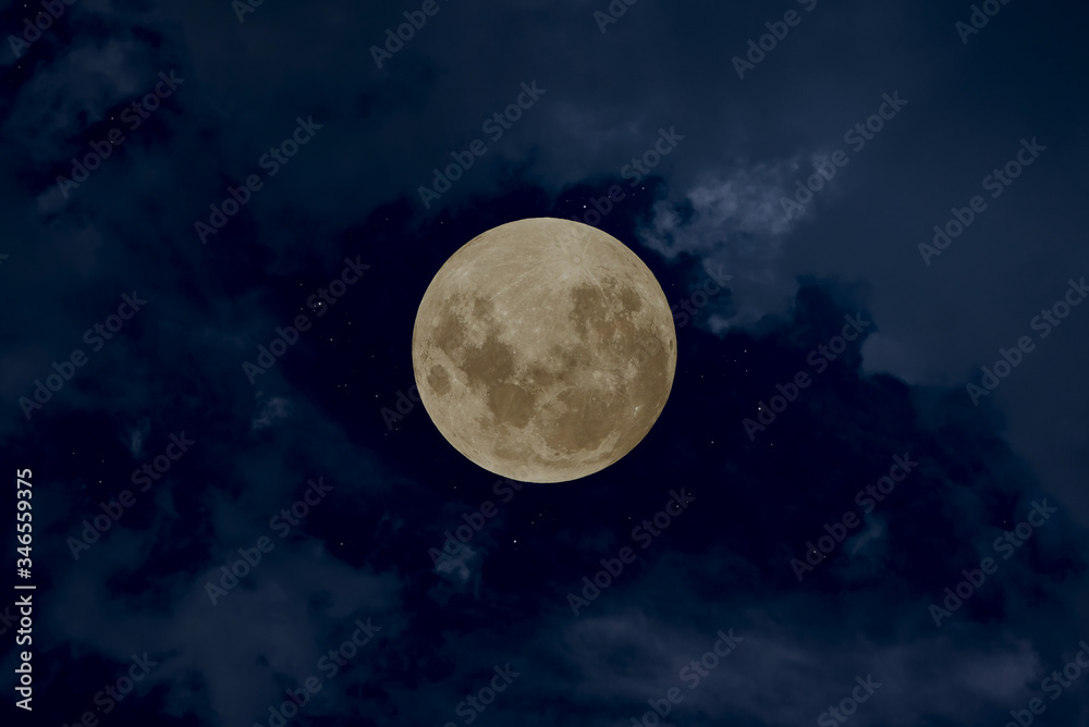 Full moon on the sky in the dark night. Full moon on the sky in the dark night.