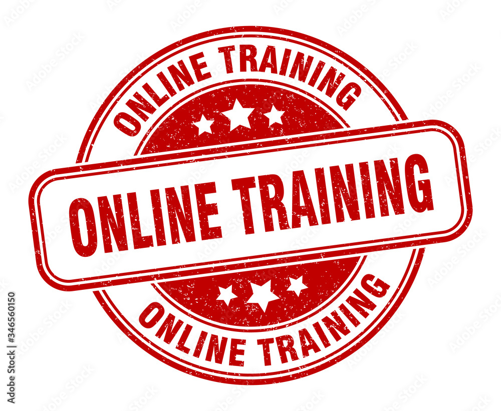 online training stamp. online training round grunge sign. label