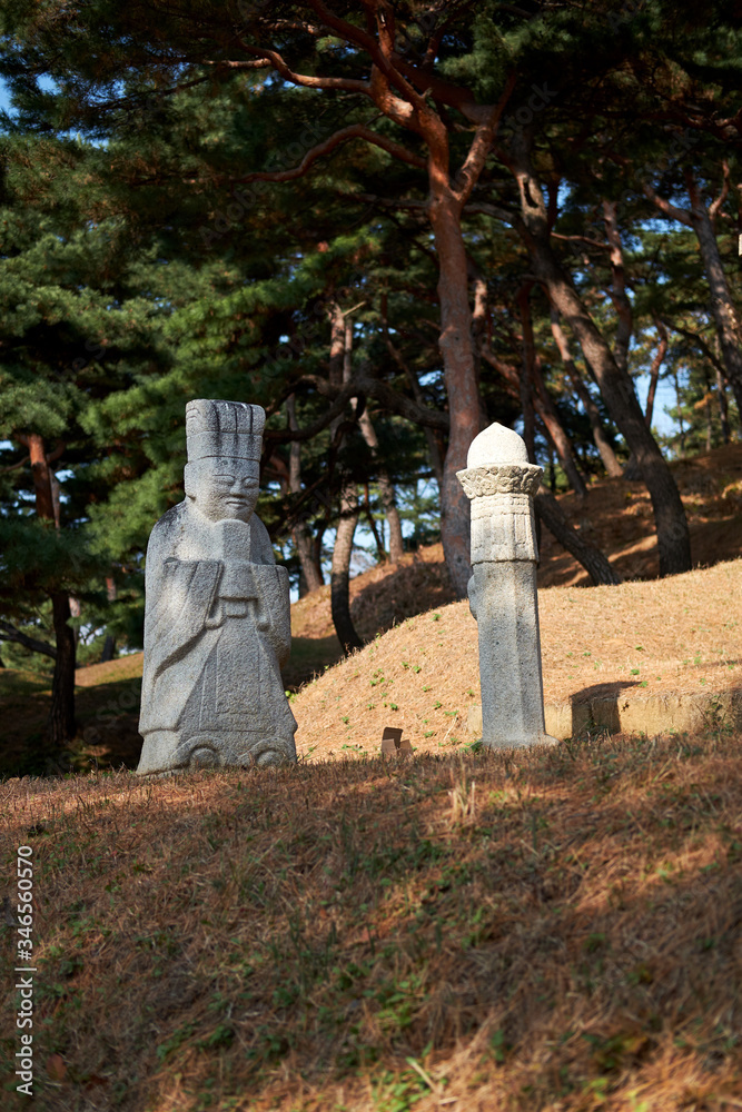 Korean traditional old stone statue. It is mainly in front of the grave.
