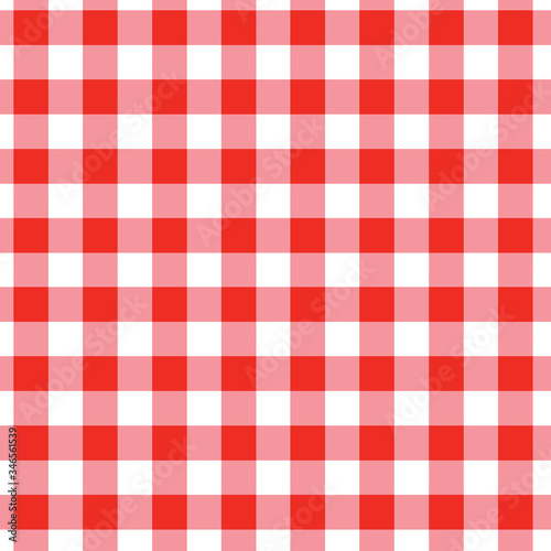 red checkerboard tablecloth - vector illustration