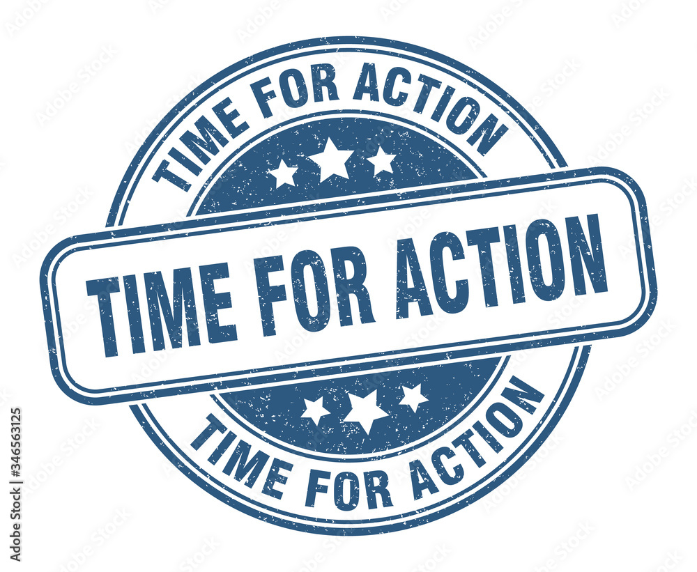 Obraz premium time for action stamp. time for action round grunge sign. label