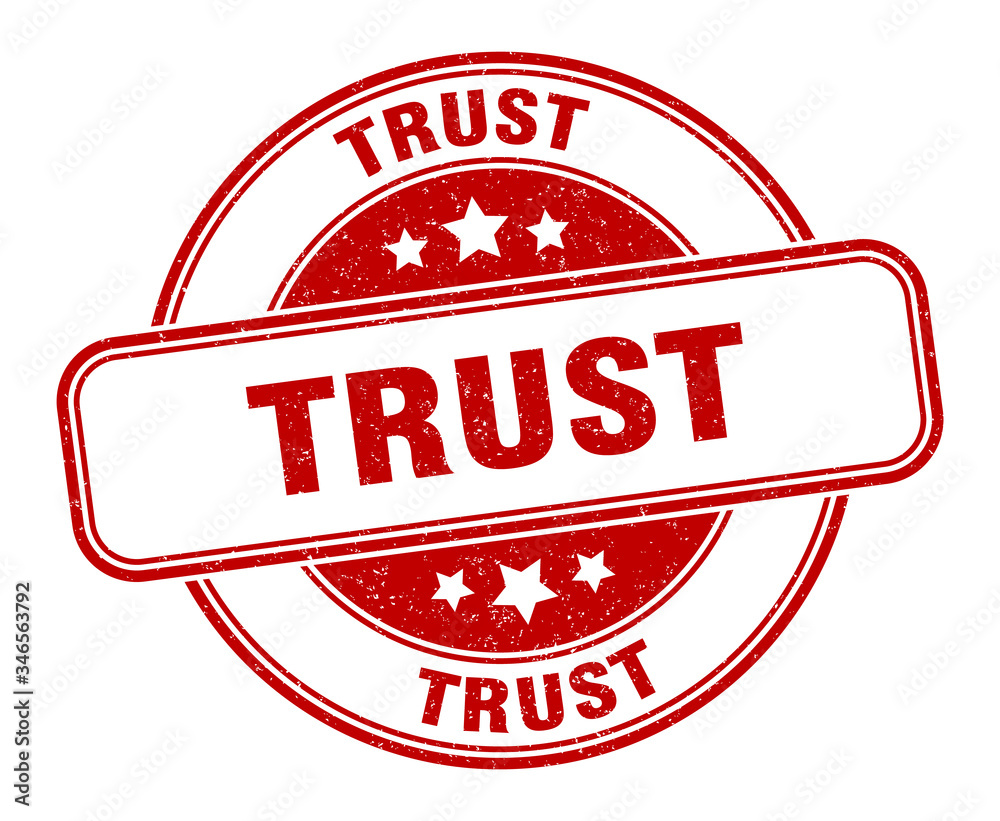 trust stamp. trust round grunge sign. label trust stamp. trust round grunge sign. label