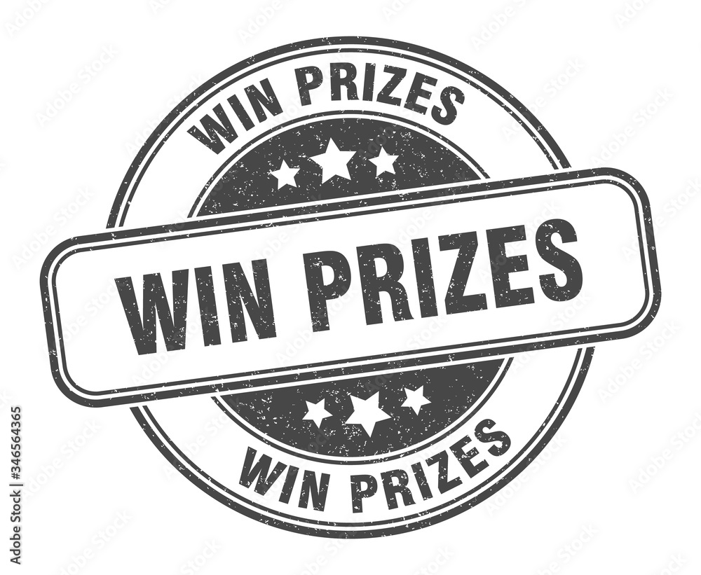 win prizes stamp. win prizes round grunge sign. label