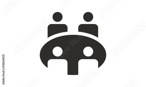 boardroom meeting icon vector black and white business