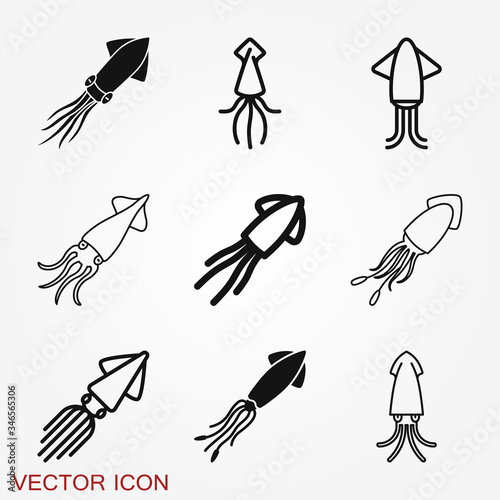 Squid icon. Abstract squid on background. Vector illustration