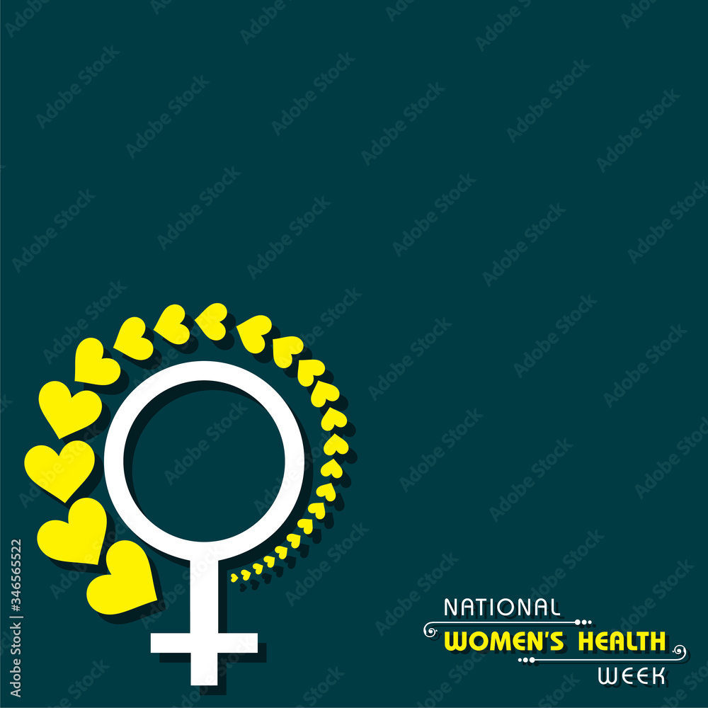 Fototapeta premium illustration of National Women's health week begins on Mother's Day each year.