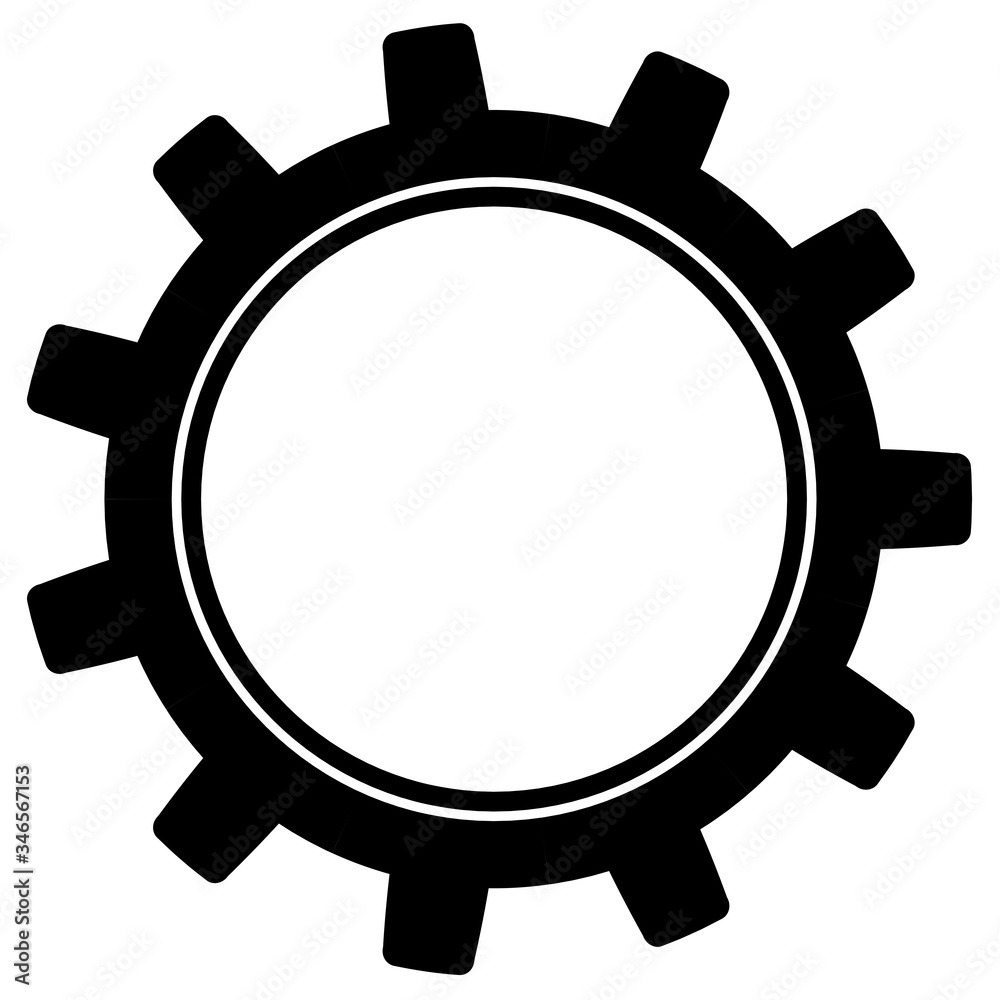 Illustration of cogwheel for gear mechanism on white background Illustration of cogwheel for gear mechanism on white background