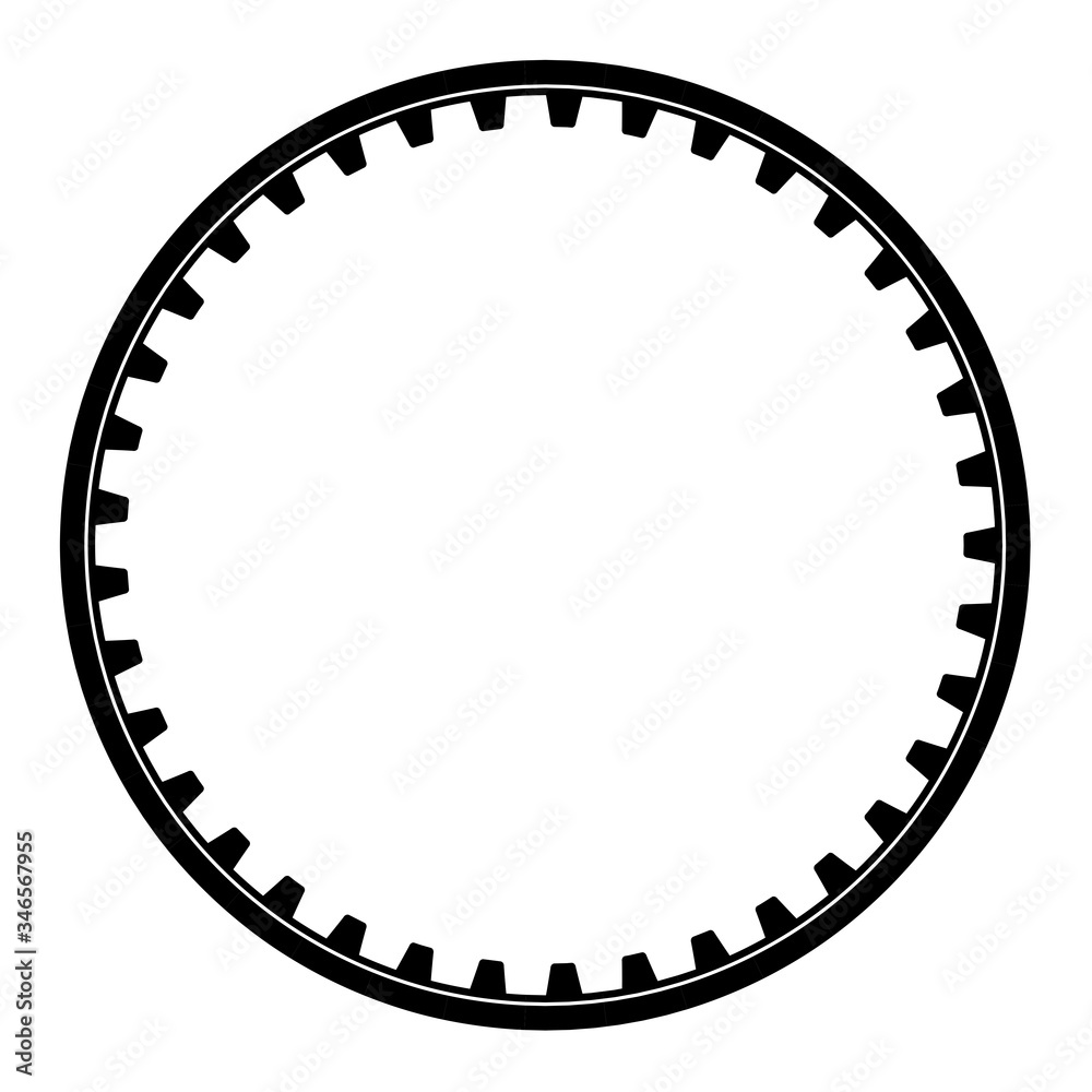 Illustration of cogwheel for gear mechanism on white background