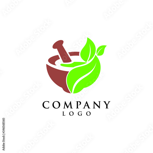 herbal medicine logo vector