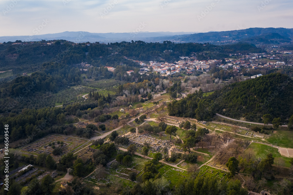 Olympia aerial city view, Peloponnese, Greece