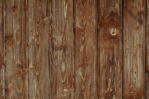  Brown, painted, wooden wall. Background. Texture.