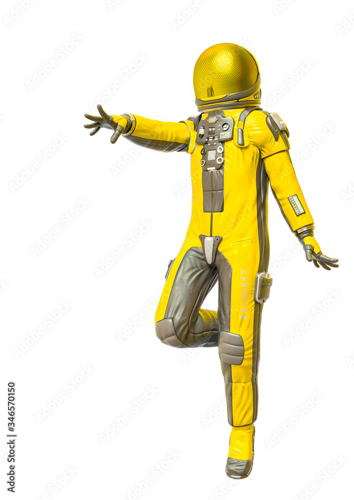 astronaut explorer is giving orders in white background astronaut explorer is giving orders in white background