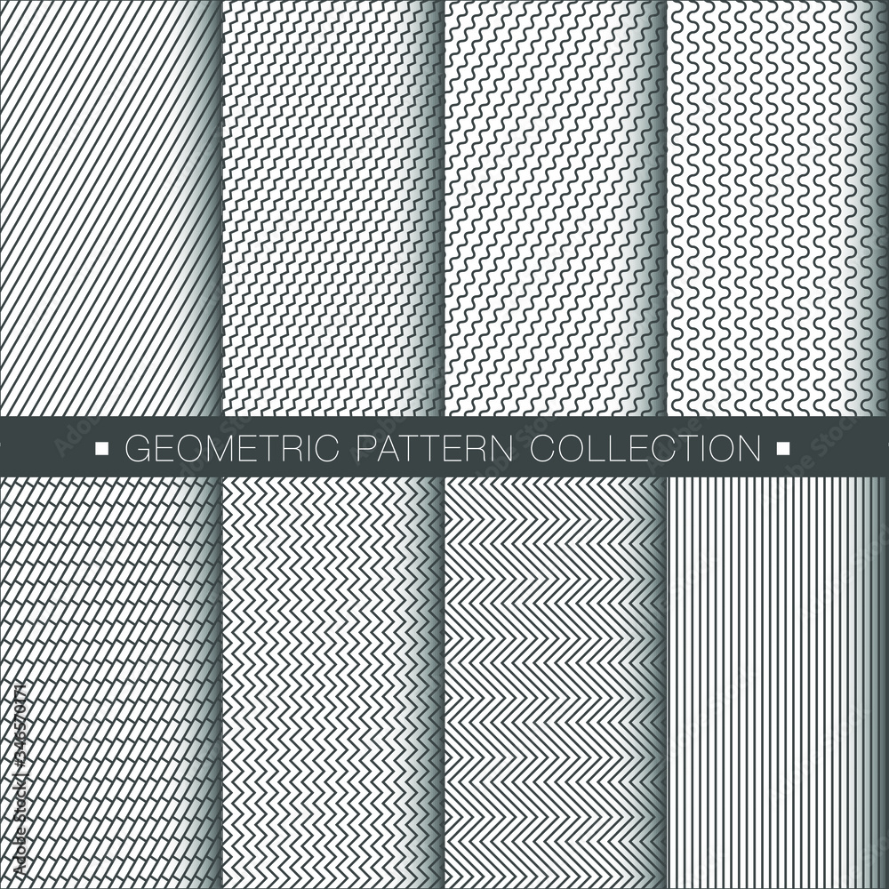 Geometric pattern collection. Abstract vector background. Patern in swatches.